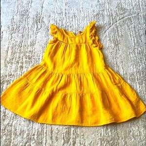CAT & JACK MUSTARD STYLE SPRING GIRLS DRESS. MADE IN INDIA, 100% COTTON